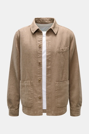04651 / A trip in a bag - Herren - Leinen-Overshirt taupe