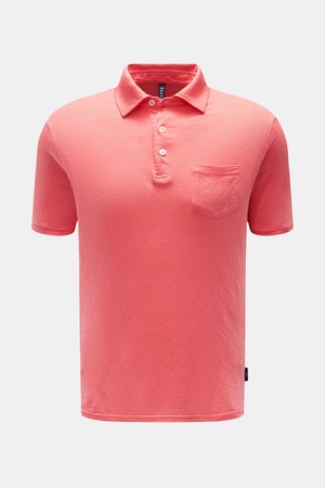 04651 / A trip in a bag - Herren - Leinen-Poloshirt koralle