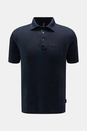 04651 / A trip in a bag - Herren - Leinen-Poloshirt navy