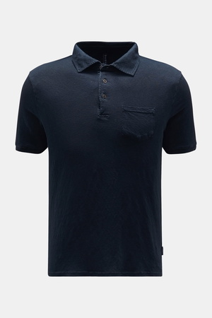 04651 / A trip in a bag - Herren - Leinen-Poloshirt navy