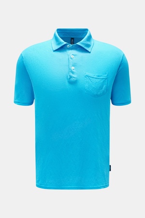 04651 / A trip in a bag - Herren - Leinen-Poloshirt türkis