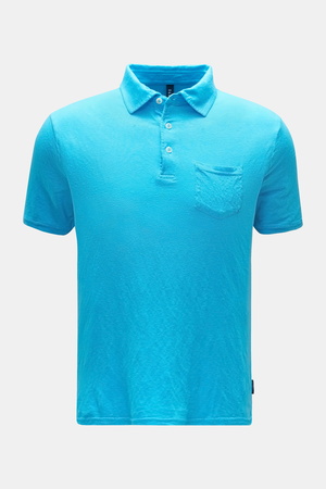 04651 / A trip in a bag - Herren - Leinen-Poloshirt türkis