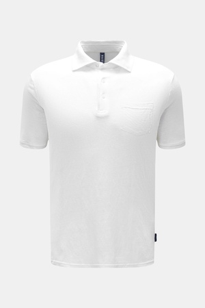 04651 / A trip in a bag - Herren - Leinen-Poloshirt weiß