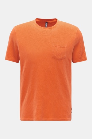 04651 / A trip in a bag - Herren - Leinen Rundhals-T-Shirt orange
