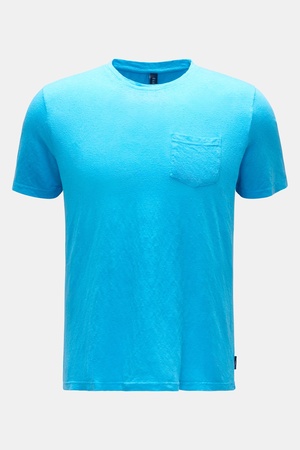 04651 / A trip in a bag - Herren - Leinen Rundhals-T-Shirt türkis