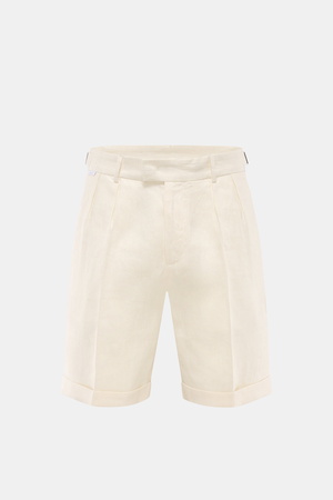 04651 / A trip in a bag - Herren - Leinen-Shorts creme
