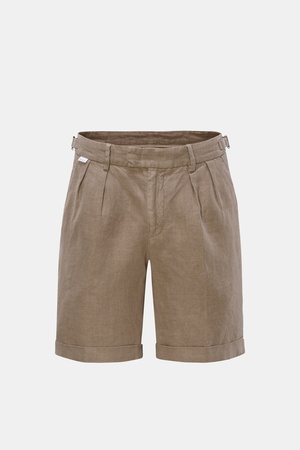04651 / A trip in a bag - Herren - Leinen-Shorts 'GB Bermuda 001' taupe