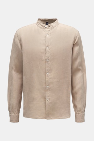 04651 / A trip in a bag - Herren - Leinenhemd 'Linen Guru' Grandad-Kragen beige