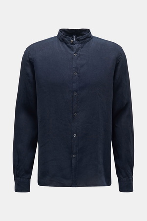 04651 / A trip in a bag - Herren - Leinenhemd 'Linen Guru' Grandad-Kragen navy