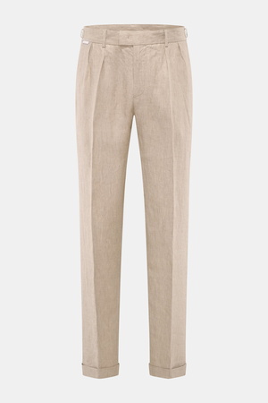 04651 / A trip in a bag - Herren - Leinenhose taupe meliert