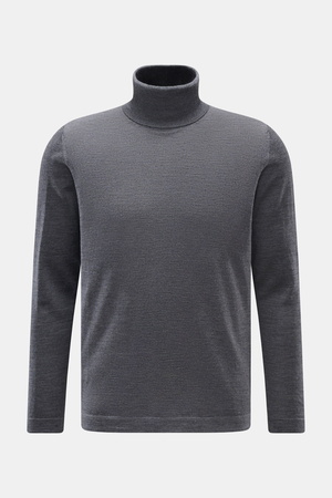 04651 / A trip in a bag - Herren - Merino Rollkragenpullover grau meliert