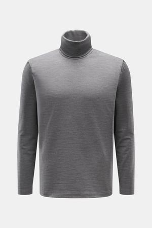 04651 / A trip in a bag - Herren - Merino Rollkragenpullover grau meliert