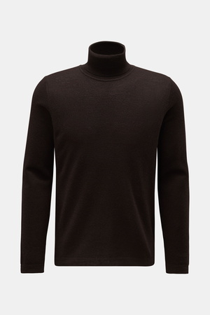 04651 / A trip in a bag - Herren - Merino Rollkragenpullover 'Oyster' dunkelbraun
