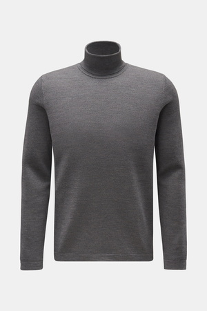 04651 / A trip in a bag - Herren - Merino Rollkragenpullover 'Oyster' grau