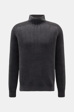 04651 / A trip in a bag - Herren - Mock Neck Pullover 'Foggy' anthrazit