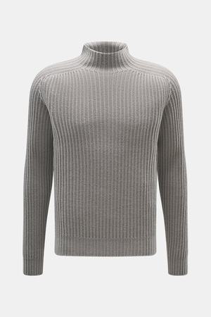 04651 / A trip in a bag - Herren - Mock Neck Pullover 'Foggy' grau