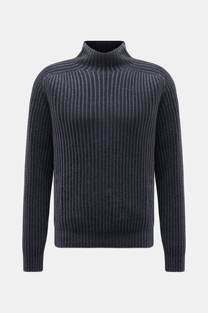 04651 / A trip in a bag - Herren - Mock Neck Pullover 'Foggy' graublau