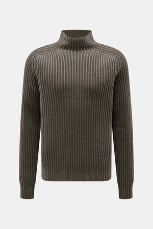 04651 / A trip in a bag - Herren - Mock Neck Pullover 'Foggy' graubraun