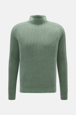 04651 / A trip in a bag - Herren - Mock Neck Pullover 'Foggy' grün