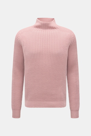 04651 / A trip in a bag - Herren - Mock Neck Pullover 'Foggy Mock' altrosa