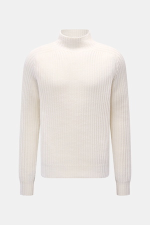 04651 / A trip in a bag - Herren - Mock Neck Pullover 'Foggy Mock' offwhite