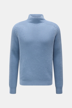 04651 / A trip in a bag - Herren - Mock Neck Pullover 'Foggy Mock' rauchblau