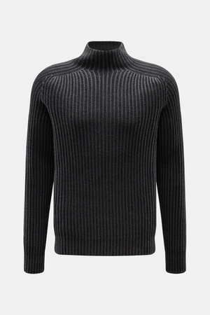 04651 / A trip in a bag - Herren - Mock Neck Pullover 'Foggy Mock' schwarz