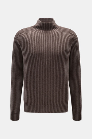 04651 / A trip in a bag - Herren - Mock Neck Pullover 'Foggy Mock' taupe