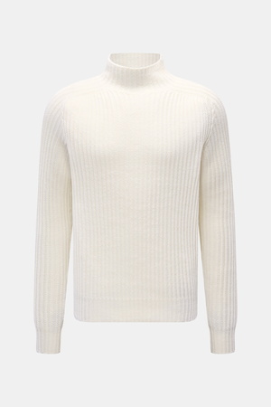 04651 / A trip in a bag - Herren - Mock Neck Pullover 'Foggy' offwhite