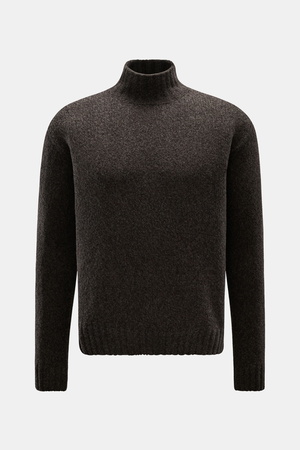 04651 / A trip in a bag - Herren - Mock Neck Pullover 'Grainy' graubraun