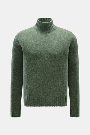 04651 / A trip in a bag - Herren - Mock Neck Pullover 'Grainy' grün