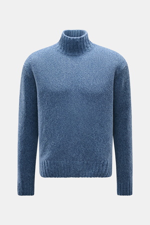 04651 / A trip in a bag - Herren - Mock Neck Pullover 'Grainy' rauchblau