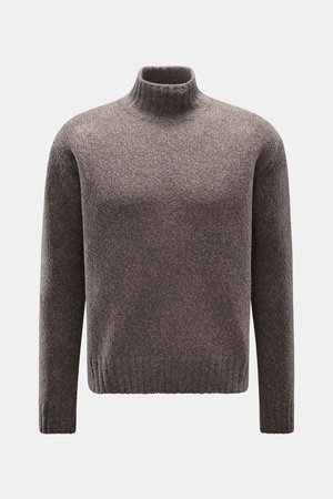04651 / A trip in a bag - Herren - Mock Neck Pullover 'Grainy' taupe