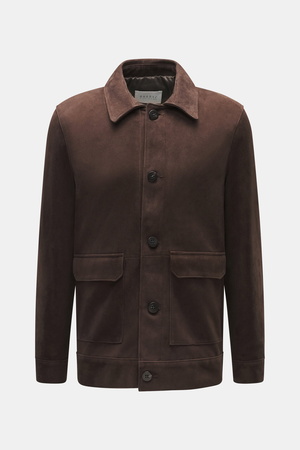 04651 / A trip in a bag - Herren - Nubuklederjacke 'Workwear Jacket' dunkelbraun