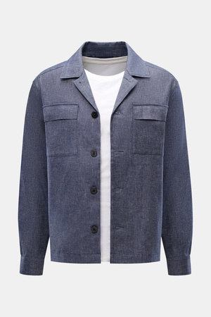 04651 / A trip in a bag - Herren - Overshirt 'Denim' navy meliert