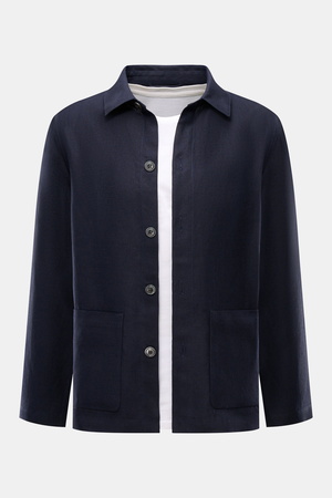 04651 / A trip in a bag - Herren - Overshirt 'Linen Jacket' navy
