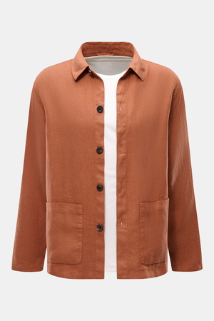 04651 / A trip in a bag - Herren - Overshirt 'Linen Jacket' rostbraun