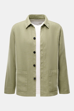 04651 / A trip in a bag - Herren - Overshirt 'Linen Jacket' salbei