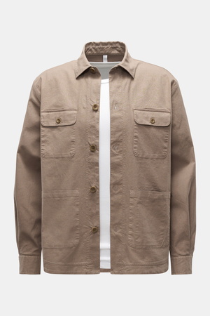 04651 / A trip in a bag - Herren - Overshirt 'Linen Travel' taupe