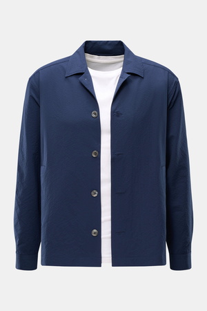 04651 / A trip in a bag - Herren - Overshirt 'Technical Seersucker' navy