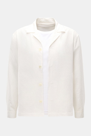 04651 / A trip in a bag - Herren - Overshirt 'Technical Seersucker' offwhite