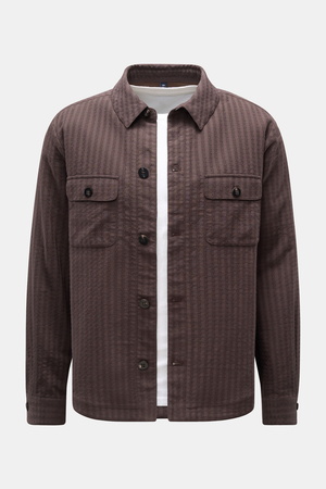 04651 / A trip in a bag - Herren - Overshirt 'Waffle Jacket' dunkelbraun