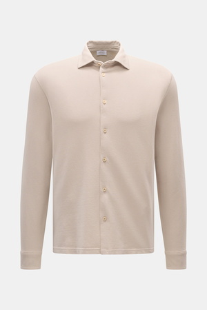 04651 / A trip in a bag - Herren - Piqué-Hemd schmaler Kragen beige