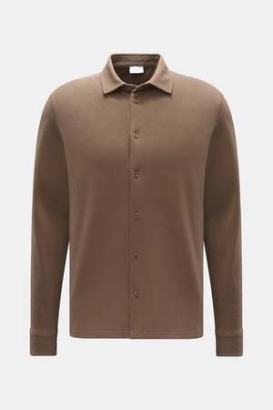 04651 / A trip in a bag - Herren - Piqué-Hemd schmaler Kragen taupe