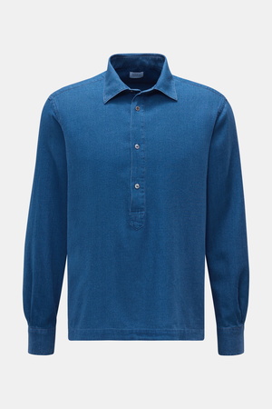 04651 / A trip in a bag - Herren - Popover-Hemd 'Indigo' Kent-Kragen dunkelblau