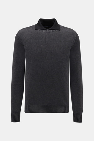 04651 / A trip in a bag - Herren - Pullover 'Foggy Mock' dunkelgrau