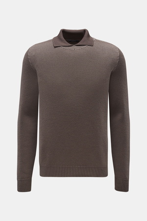 04651 / A trip in a bag - Herren - Pullover 'Foggy Mock' graubraun