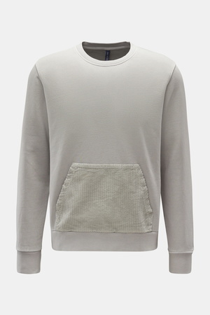 04651 / A trip in a bag - Herren - Rundhals-Sweatshirt 'Cord Crew' hellgrau