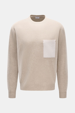 04651 / A trip in a bag - Herren - Rundhalspullover 'Pocket Crew' beige meliert
