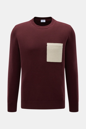 04651 / A trip in a bag - Herren - Rundhalspullover 'Wintercotton Pocket Crew' bordeaux